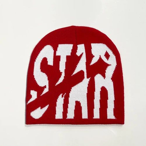 Bonnets Unisexes En Jacquard Avec Lettres D'étoile Pour Adultes,Casquettes De Rue,Chapeaux Froid,Sports De Plein Air,Tendance Hip Hop Occidental,Y2k