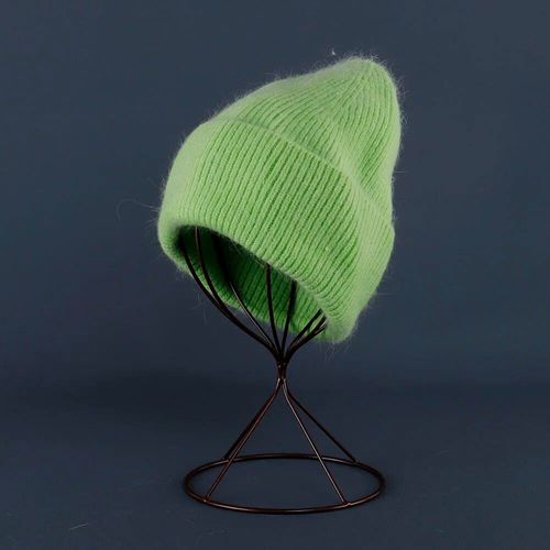 Bonnets En Fourrure De Lapin Pour Femme,Bonnet En Tricot Doux Et Chaud,Chapeau Moelleux Pour Femme,Crânes Angoreux,Hiver