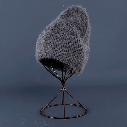 Bonnets En Fourrure De Lapin Pour Femme,Bonnet En Tricot Doux Et Chaud,Chapeau Moelleux Pour Femme,Crânes Angoreux,Hiver