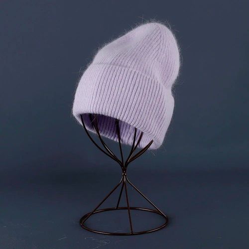 Bonnets En Fourrure De Lapin Pour Femme,Bonnet En Tricot Doux Et Chaud,Chapeau Moelleux Pour Femme,Crânes Angoreux,Hiver