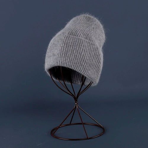 Bonnets En Fourrure De Lapin Pour Femme,Bonnet En Tricot Doux Et Chaud,Chapeau Moelleux Pour Femme,Crânes Angoreux,Hiver
