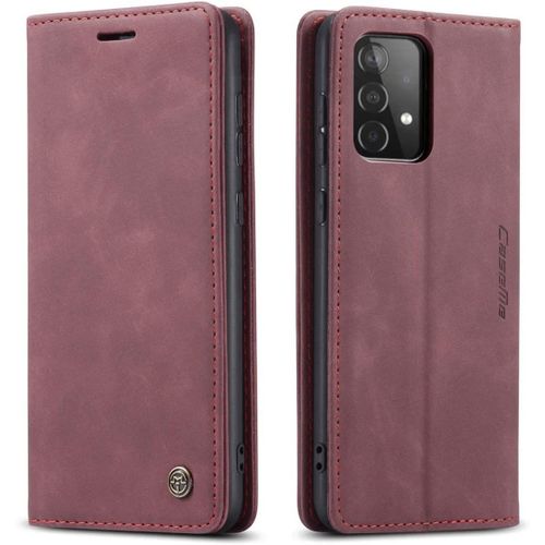 Coque Samsung Galaxy A52 (5g),Anti-Choc Premium Flip Case Etui,Vin Rouge