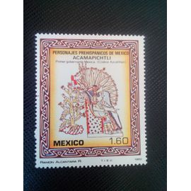 Timbre Mexique Y T 983 Personnalité Préhispanique Mexicain Acamapichtli 1982 ( 040507 )