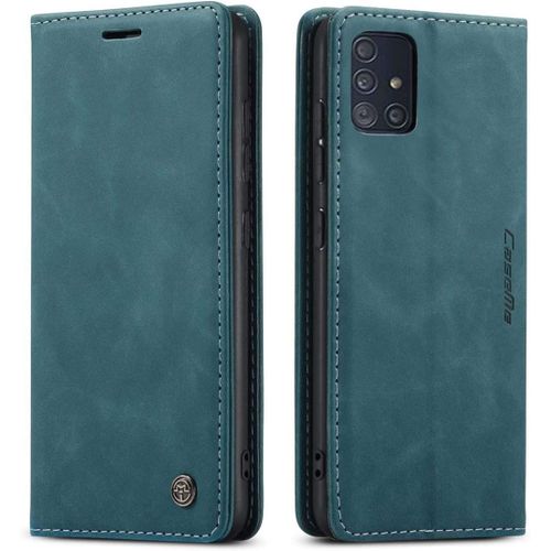 Coque Samsung Galaxy A51 4g,Anti-Choc Premium Flip Case Etui,Bleu