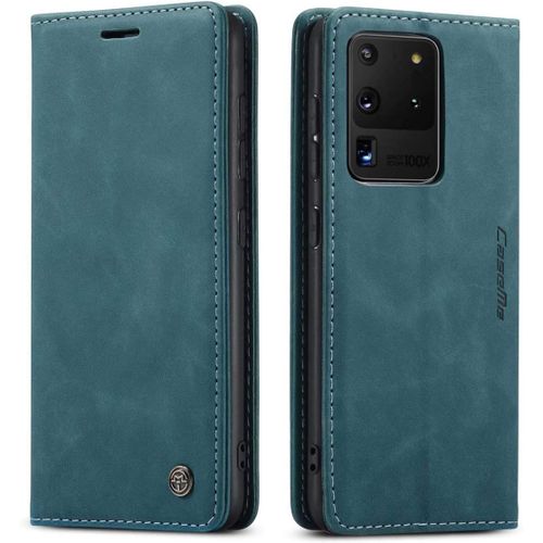 Coque Samsung Galaxy S20 Ultra,Anti-Choc Premium Flip Case Etui,Bleu