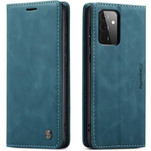 Coque Samsung Galaxy A72,Anti-Choc Premium Flip Case Etui,Bleu