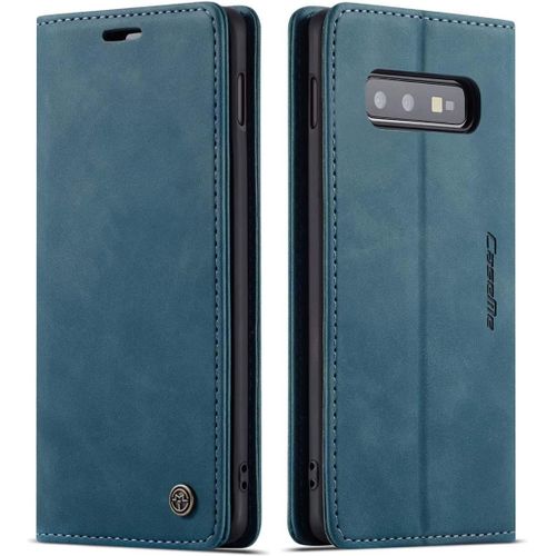 Coque Samsung Galaxy S10e,Anti-Choc Premium Flip Case Etui,Bleu