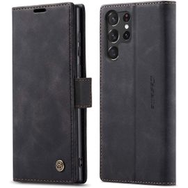 Coque Samsung Galaxy S23 Ultra,Anti-Choc Premium Flip Case Etui,Noir