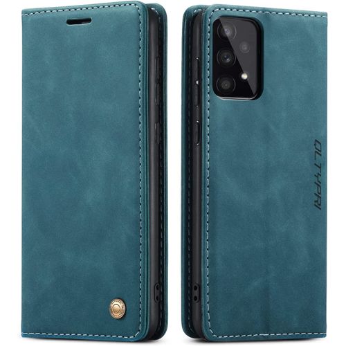 Coque Pour Samsung Galaxy A41, Fentes Cartes Cuir Pu Vintage Samsung Galaxy A41 - Bleu