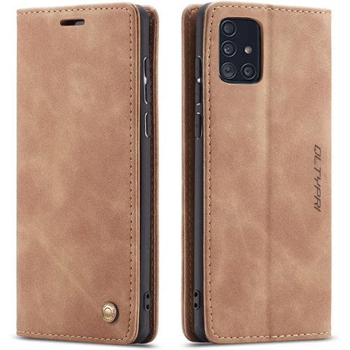 Coque Pour Samsung Galaxy A41, Fentes Cartes Cuir Pu Vintage Samsung Galaxy A41 - Marron