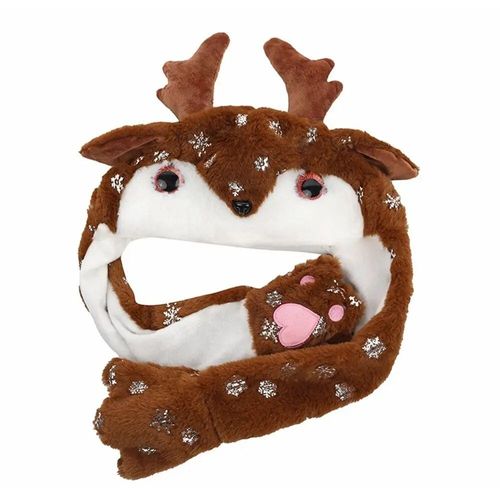 Chapeau En Peluche De Fête Drôle Et Créatif,Cosplay De Noël,Sautant,Jeu Du Père Noël,Chapeau Mobile D'oreille