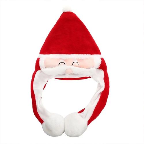 Chapeau En Peluche De Fête Drôle Et Créatif,Cosplay De Noël,Sautant,Jeu Du Père Noël,Chapeau Mobile D'oreille