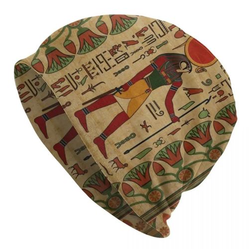 Bonnet égyptien Anubis pour hommes et femmes,chapeau ethnique chaud,bonnets Skullies,bonnets Hieroglyphics,casquettes pour l'automne et l'hiver