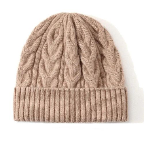 Bonnets En Tricot Torsadé En Pure Laine Pour Femmes,Chapeau D'hiver Unisexe