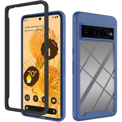 Coque Pour Google Pixel 7 Pro, Rigide Pc + Tpu Bumper Case Full Body Integrale Pour Telephone Google Pixel 7 Pro - Bleu