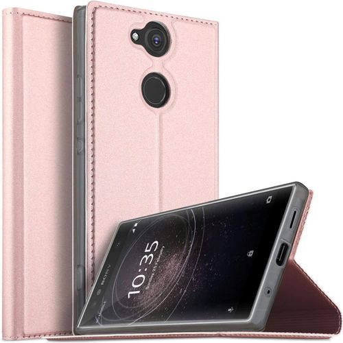Pour Sony Xperia Xa2, Coque Pochette Pour Xperia Xa2 Fonction Wallet - Rose
