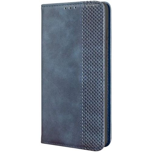 Pour Coque Samsung Galaxy A54 5g, Premium Pu + Tpu Flip Case Cover, Carte Fente Stand Fonction, Bleu