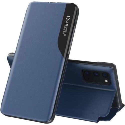 Coque Samsung Galaxy A54 5g, Prime Case Cover Clear Miroir Afficher Fen¿ºtre Pliable Fonction Stand, Bleu