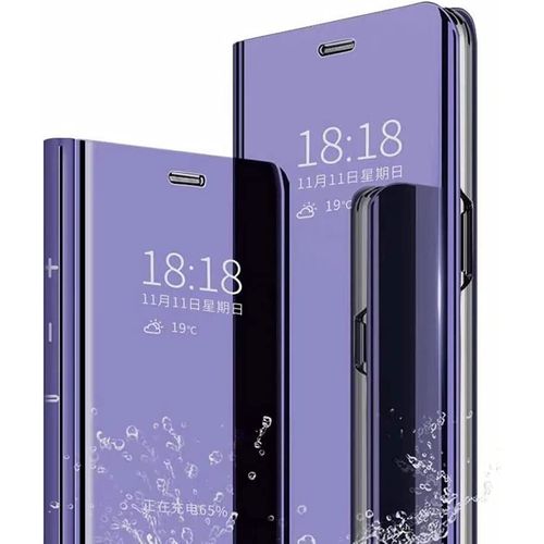 Coque Pour Xiaomi Redmi Note 11 4g Housse, Luxe Clear View Miroir Mirror Makeup, [Fonction Debout] [Anti-Rayures], Coque Pour Xiaomi Redmi Note 11 4g.(Violet)