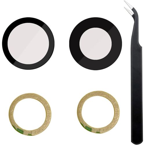 Lot de 2 lentilles de rechange d'origine en verre saphir pour appareil photo arrière compatible avec iPhone 13 6,1""/13 Mini 5,4"" + adhésif préinstallé + kit d'outils de réparation