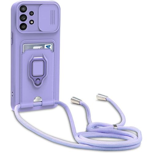 Coque Samsung Galaxy A72 4g/Galaxy A72 5g, Collier Pour Colliers De Cellulaire, Cover De La Case-Pourpre