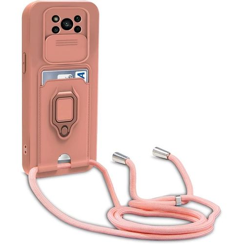 Coque Xiaomi Poco X3 Nfc/Poco X3 Pro, Collier Pour Colliers De Cellulaire, Cover De La Case-Pink