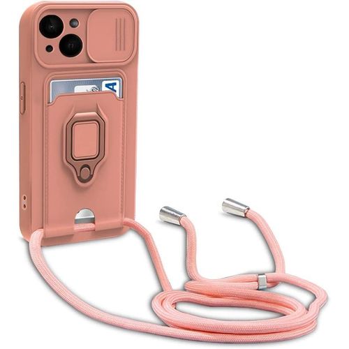 Coque Iphone 14, Collier Pour Colliers De Cellulaire, Cover De La Case-Pink