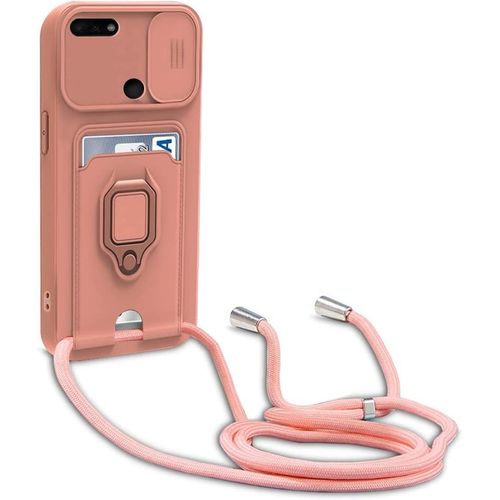 Coque Huawei Y7 2018/Honor 7c, Collier Pour Colliers De Cellulaire, Cover De La Case-Pink
