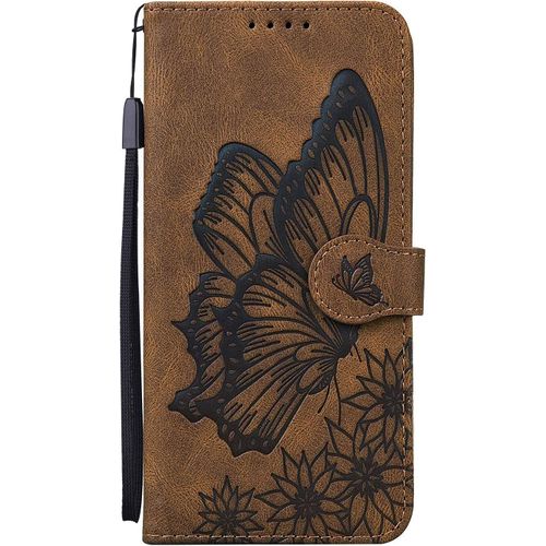 Coque Pour Xiaomi Redmi Note 11 Pro 4g 5g 6.67" Clapet A Rabat [2 Porte Carte] [Magnetique] Flip Cuir Case Motif Dr?Le Bumper Pu Kickstand Cover - Marron