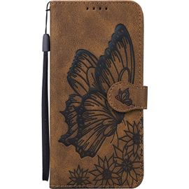 Coque Pour Xiaomi Redmi Note 11 / Note 11s 6.43" Clapet A Rabat [2 Porte Carte] [Magnetique] Flip Cuir Case Motif Dr?Le Bumper Pu Kickstand Cover - Marron