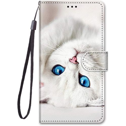 Coque Pour Samsung Galaxy A02s/M02s Clapet A Rabat Porte Carte Magnetique Flip Cuir Case Motif Dr?Le Silikon Bumper Pu Kickstand Cover - Blanc