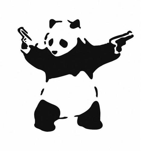 Autocollant De Pare-Choc En Vinyle, Dessin Animé Panda Animal, Autocollant De Fenêtre De Voiture, Décor Mural