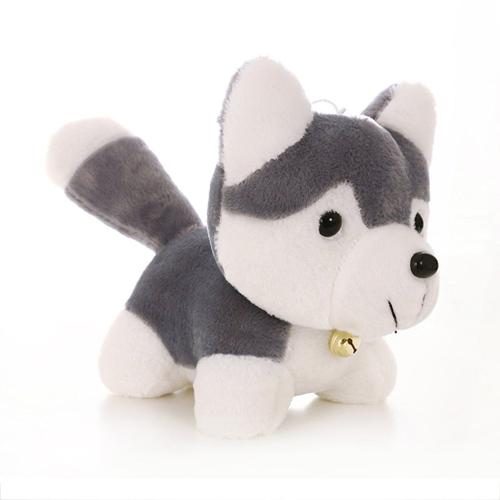 Peluche Husky De 18cm Pour Enfants, Chien De Simulation, Poupée De Sommeil, Jouets Pour Enfants, Cadeaux D'anniversaire Et De Noël