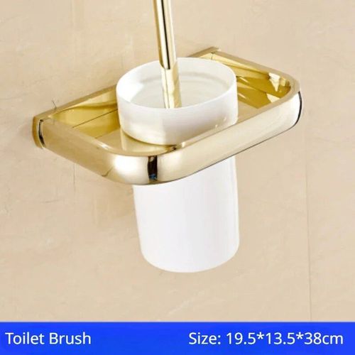 Hoaccessrespiration-Étagère Murale Européenne En Cuivre Doré,Ensemble De Pendentifs,Porte-Papier,Brosse De Toilette,T1 - Type Toilet Brush