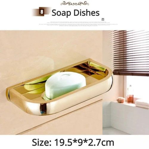 Hoaccessrespiration-Étagère Murale Européenne En Cuivre Doré,Ensemble De Pendentifs,Porte-Papier,Brosse De Toilette,T1 - Type Soap Dishes