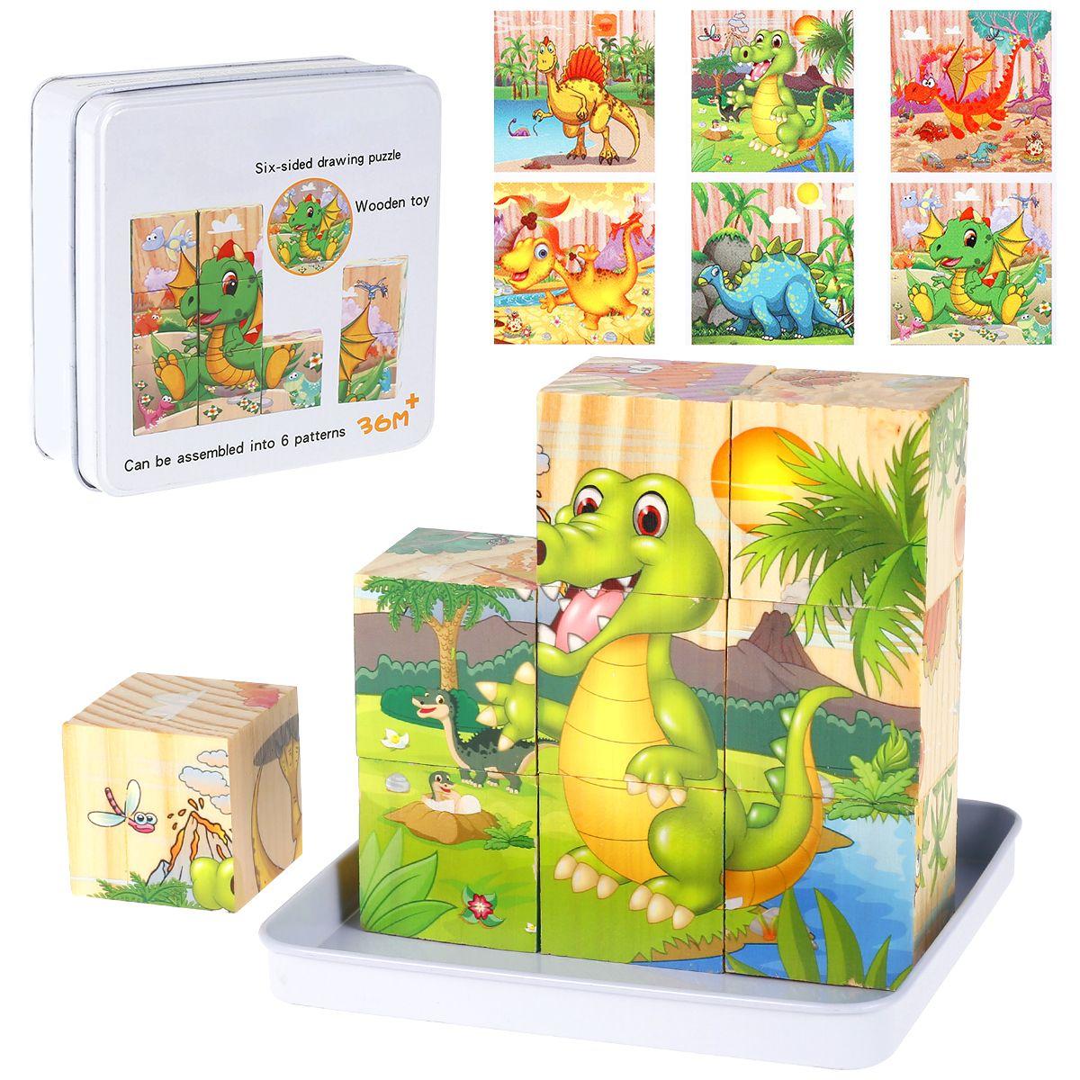 Puzzle GENERIQUE 6 puzzles d'animaux en bois pour les enfants