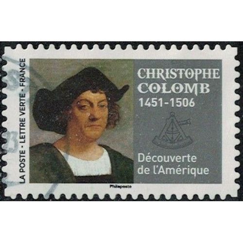 France 2022 Oblitéré Used Grands Voyageurs Christophe Colomb Découverte De L'amérique Y&t Fr 2117 Su
