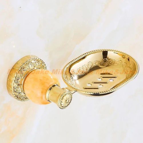 Étagère Murale De Salle De Bain En Jade Doré,Accessoire,Porte-Papier De Salle De Bain,Anneau De Serviette,Double Porte-Gobelet,Porte-Savon - Type Yellow Soap Holder