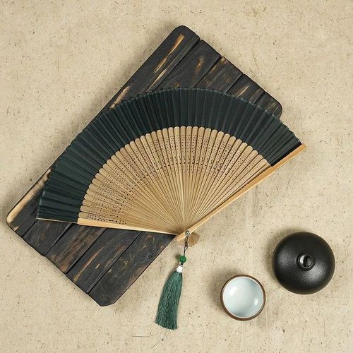 Éventail pliant de style japonais rétro,classique,tige en bois,tenu dans la main,femme Tessel,fête,danse,cadeau,décoration d'intérieur