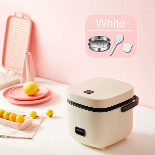 Mini cuiseur à riz électrique,cuiseur de cuisine domestique automatique,marmite multifonction,petites cuisinières électriques,1-2 personnes - Type White