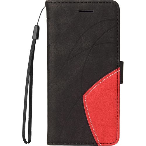 Coque Pour Xiaomi Redmi Note 10 5g Clapet A Rabat [3 Porte Carte] [Magnetique] Flip Cuir Case 3d Motif Dr?Le Bumper Pu Kickstand Cover - Noir