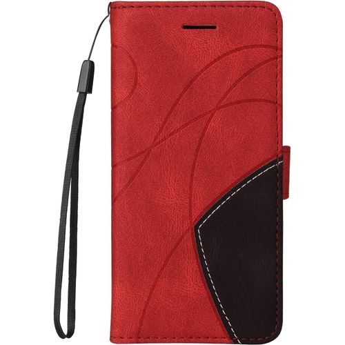 Coque Pour Samsung Galaxy A51 4g Clapet A Rabat [3 Porte Carte] [Magnetique] Flip Cuir Case 3d Motif Dr?Le Bumper Pu Kickstand Cover - Rouge