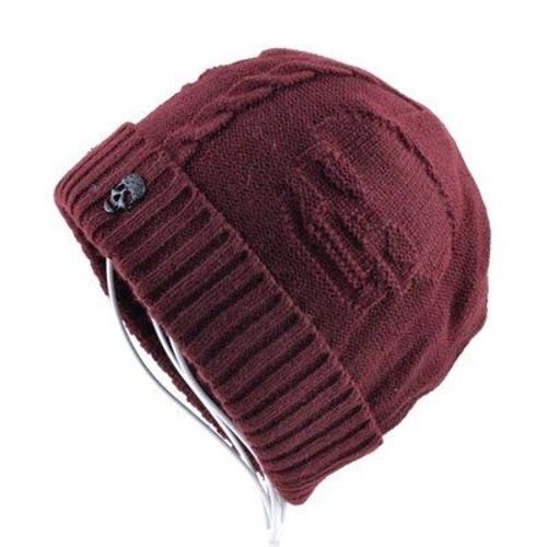 Chapeaux À Motif De Crâne Pour Hommes Et Femmes,Super Cool,En Laine Tricotée,Plus Velours Os,Couleur Unie,Casquette Hip-Hop,Hiver,Pour Femmes