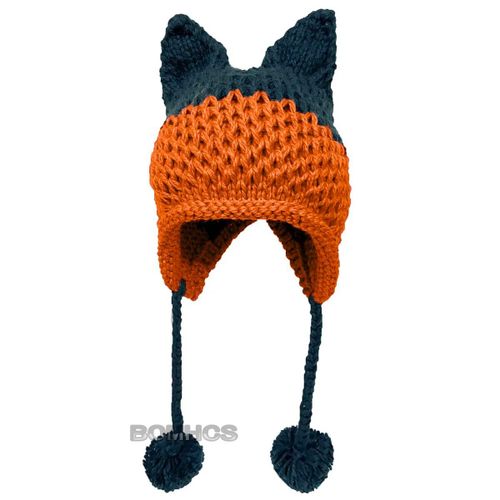 Bonnet En Tricot Avec Oreilles De Renard Pour L'hiver,Chapeau Qui Tient Chaud,Fait À La Main