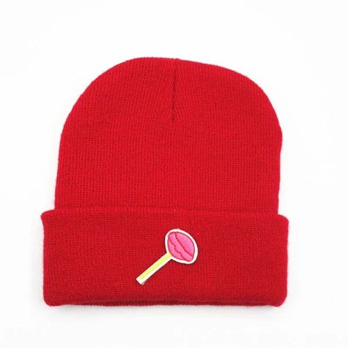 Chapeau Tricoté Épais Brodé De Sucettes Pour Homme Et Femme,Bonnet Chaud,Skullies,Collection Hiver 185