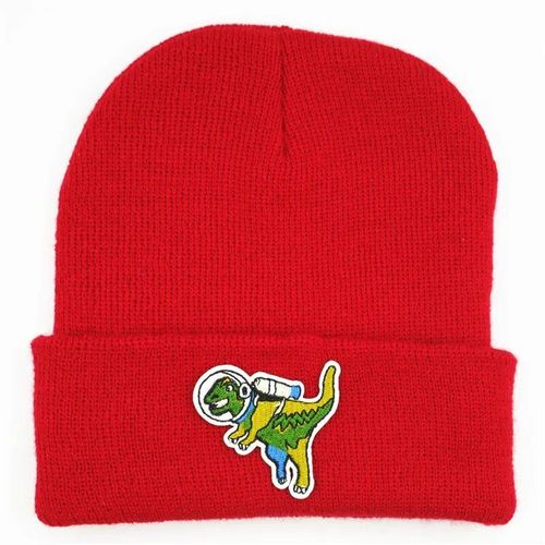Chapeau Tricoté Épais En Coton Avec Broderie D'animaux De Dinosaure Pour Homme Et Femme,Bonnet Chaud,Skullies,Collection Hiver 383