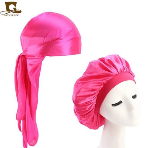 Durag Soyeux À Longue Queue Et À Larges Bretelles Pour Homme,Bonnet De Chiffon,Bonnet De Couchage Confortable,Solide Et Large