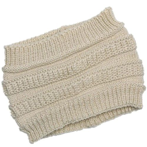 Bonnet Tricoté En Crochet Pour Femme,Automne Hiver,Queue De Cheval,Couleur Unie