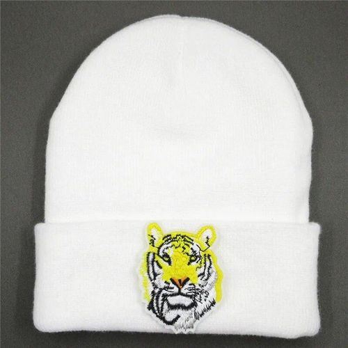 Chapeau Tricoté Épais En Coton Pour Hommes Et Femmes,Chapeau Chaud D'hiver Avec Broderie D'animaux De Tigre,143