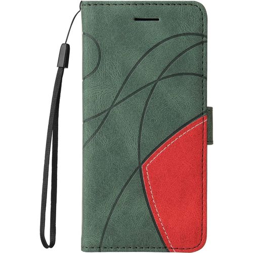 Coque Pour Samsung Galaxy A40 Clapet A Rabat [3 Porte Carte] [Magnetique] Flip Cuir Case 3d Motif Dr?Le Bumper Pu Kickstand Cover - Vert